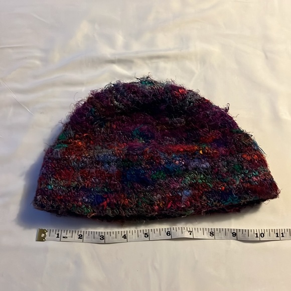Tabask Women's 100% Silk Unique Boho Nepal Hemp Woven Hat Beanie EUC Multicolor - Picture 5 of 6